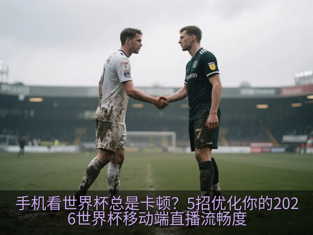 双手握持智能手机观看足球比赛直播,屏幕显示绿茵场与足球,背景模糊